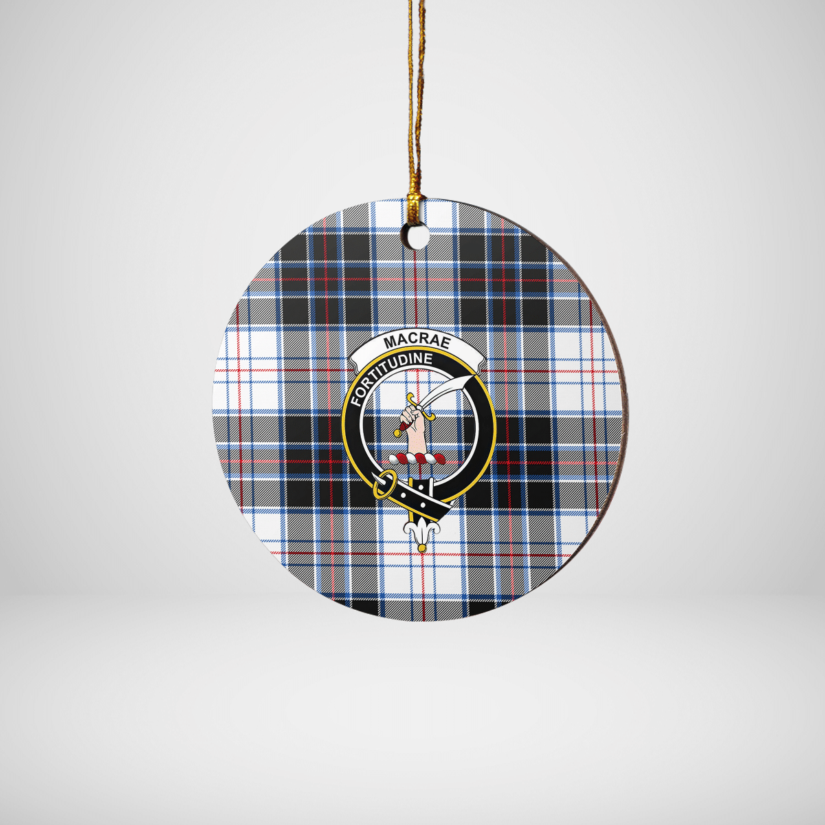 Clan MacRae Dress Modern Tartan Crest Round Ceramic Ornament LL97 MacRae Dress Modern Tartan Tartan Christmas   