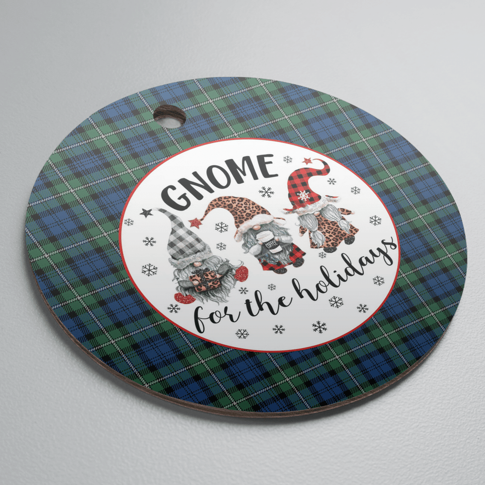 Clan Forbes Ancient Tartan Tartan Crest Gnome Round Ceramic Ornament UM60 Forbes Ancient Tartan Tartan Christmas   