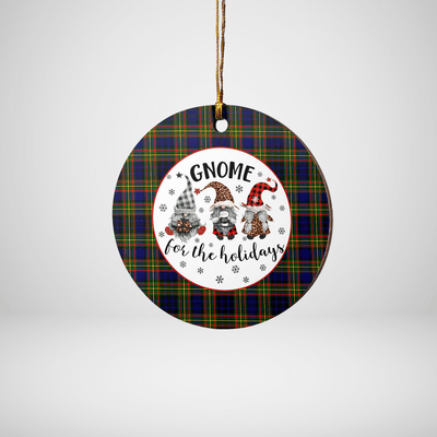 Clan Clelland Modern Tartan Tartan Crest Gnome Round Ceramic Ornament