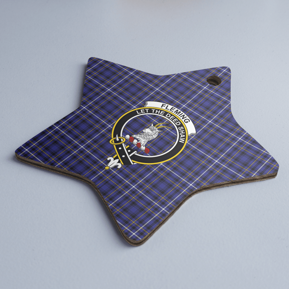 Clan Fleming Tartan Crest Star Ceramic Ornament RS42 Fleming Tartan Tartan Christmas   