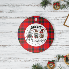 Clan MacGillivray Modern Tartan Tartan Crest Gnome Round Ceramic Ornament SI66 MacGillivray Modern Tartan Tartan Christmas   