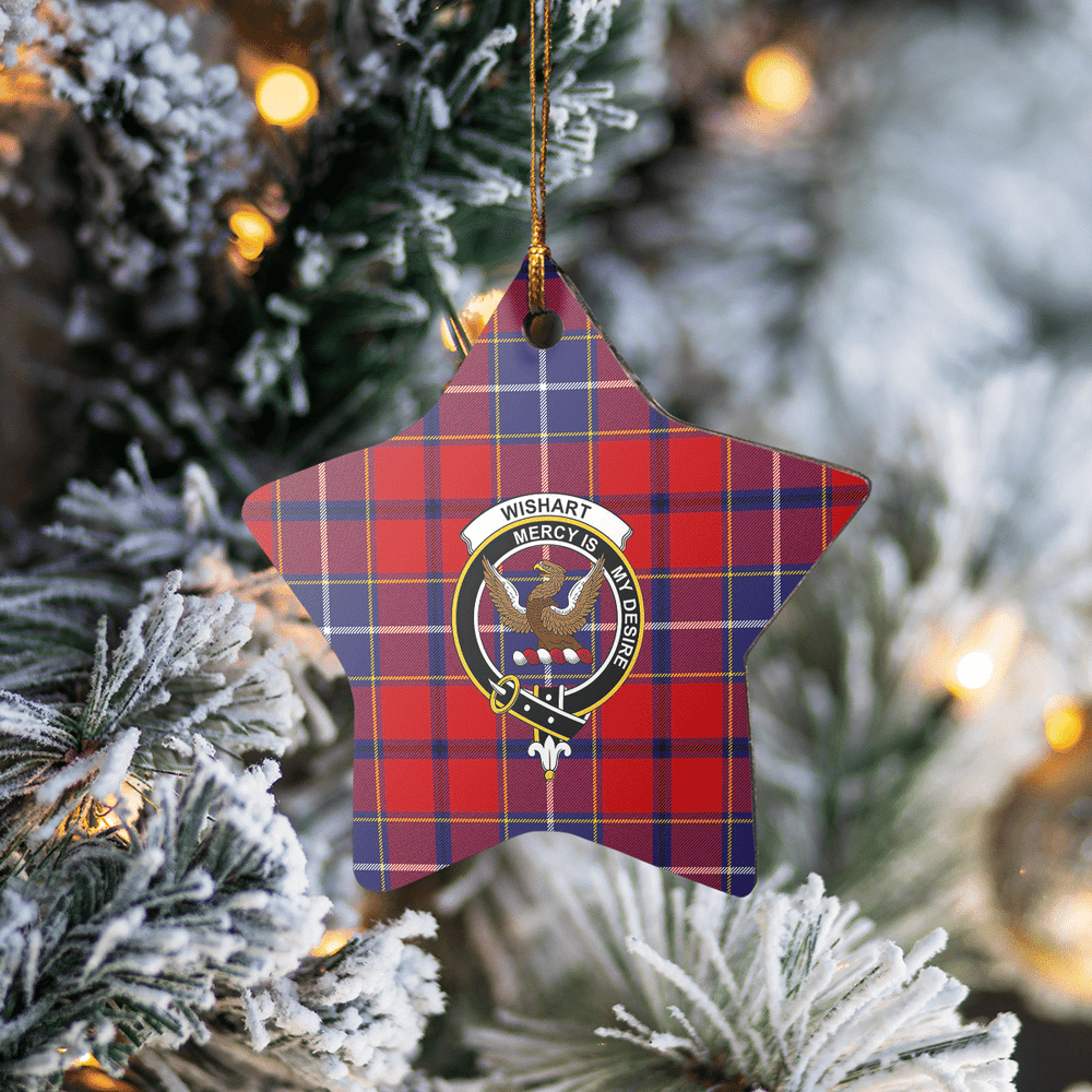 Clan Wishart Dress Tartan Crest Star Ceramic Ornament BS46 Wishart Dress Tartan Tartan Christmas   