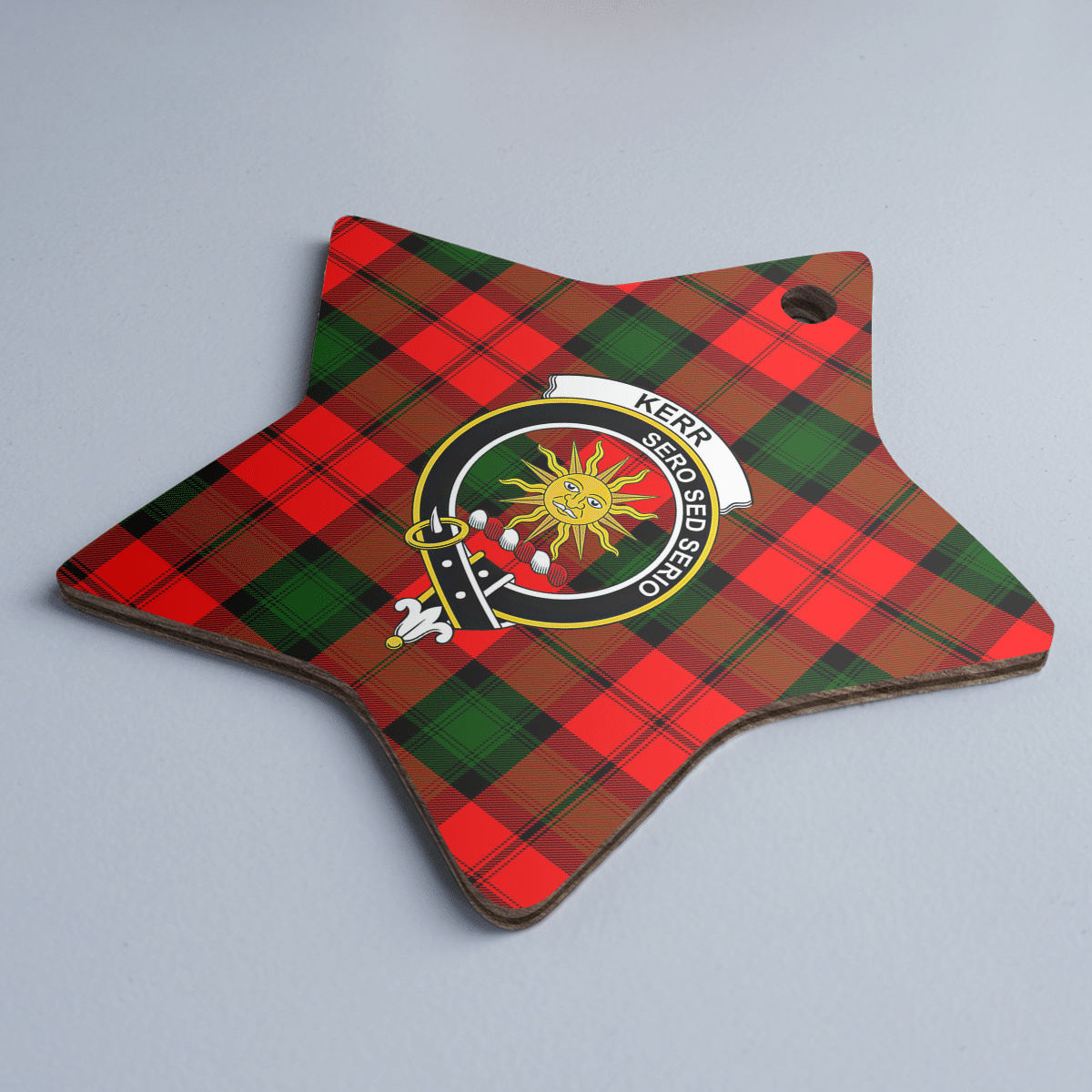 Clan Kerr Modern Tartan Crest Star Ceramic Ornament GB62 Kerr Modern Tartan Tartan Christmas   