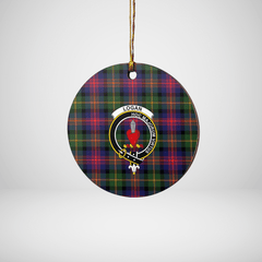 Clan Logan Modern Tartan Crest Round Ceramic Ornament KG54 Logan Modern Tartan Tartan Christmas   