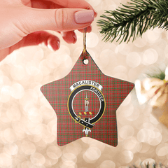 Clan MacAlister Tartan Crest Star Ceramic Ornament KA20 MacAlister Tartan Tartan Christmas   