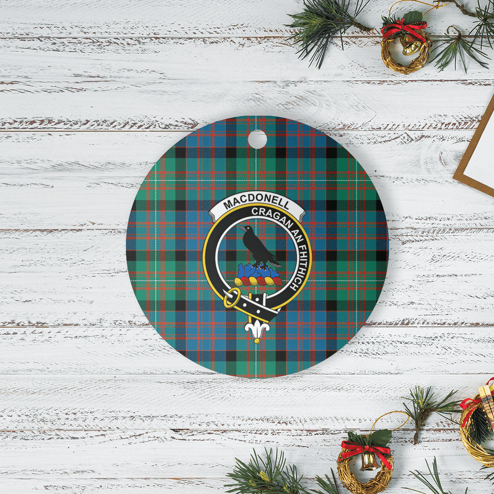 Clan MacDonnell of Glengarry Ancient Tartan Crest Round Ceramic Ornament GG48 MacDonnell of Glengarry Ancient Tartan Tartan Christmas   