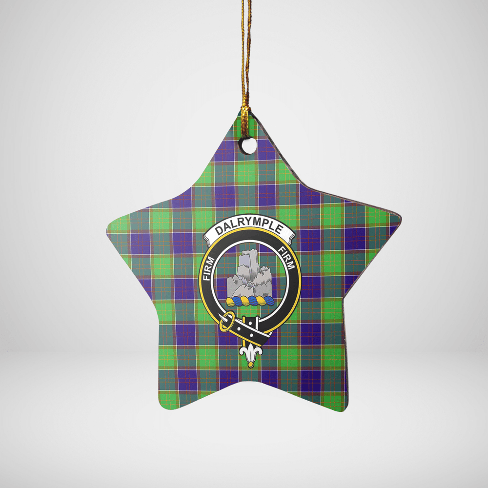 Clan Dalrymple Tartan Crest Star Ceramic Ornament AX21 Dalrymple Tartan Tartan Christmas   