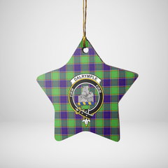 Clan Dalrymple Tartan Crest Star Ceramic Ornament AX21 Dalrymple Tartan Tartan Christmas   