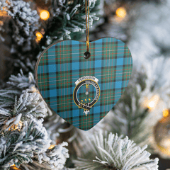 Clan Fergusson Ancient Tartan Crest Heart Ceramic Ornament YQ71 Fergusson Ancient Tartan Tartan Christmas   