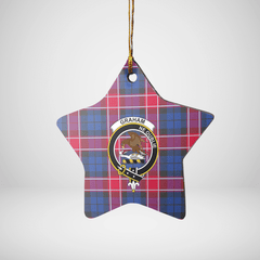 Clan Graham of Menteith Red Tartan Crest Star Ceramic Ornament YD91 Graham of Menteith Red Tartan Tartan Christmas   
