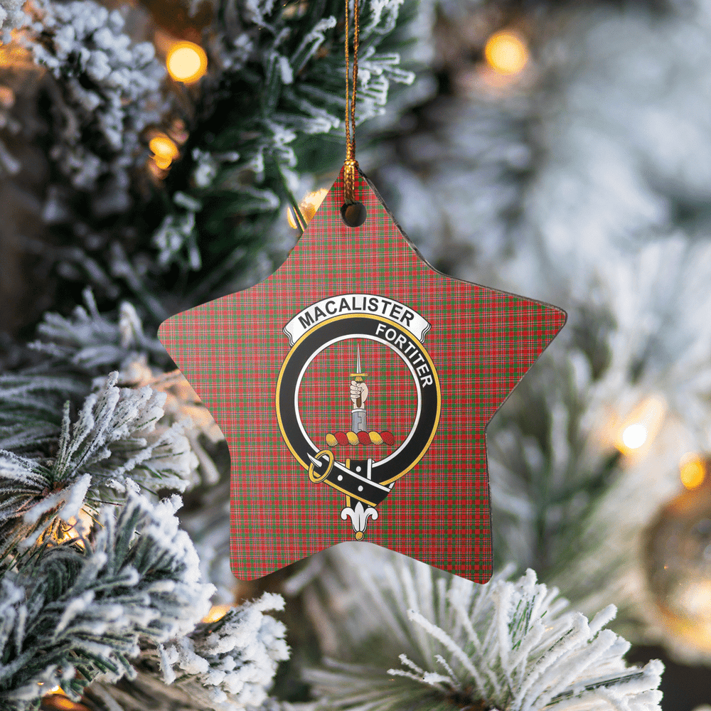 Clan MacAlister Tartan Crest Star Ceramic Ornament KA20 MacAlister Tartan Tartan Christmas   