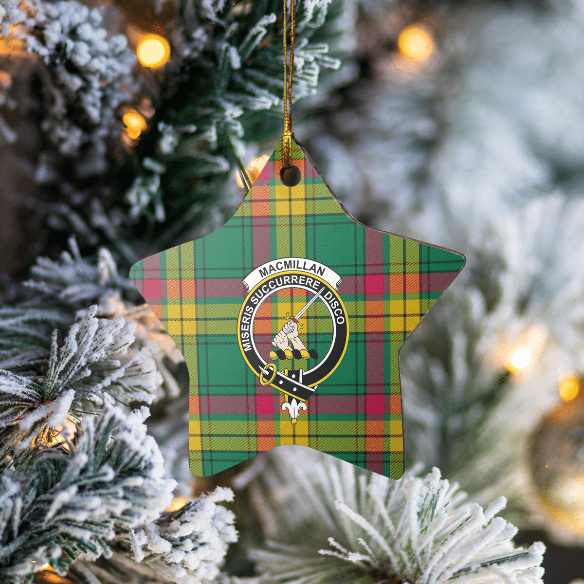 Clan MacMillan Old Ancient Tartan Crest Star Ceramic Ornament KO90 MacMillan Old Ancient Tartan Tartan Christmas   