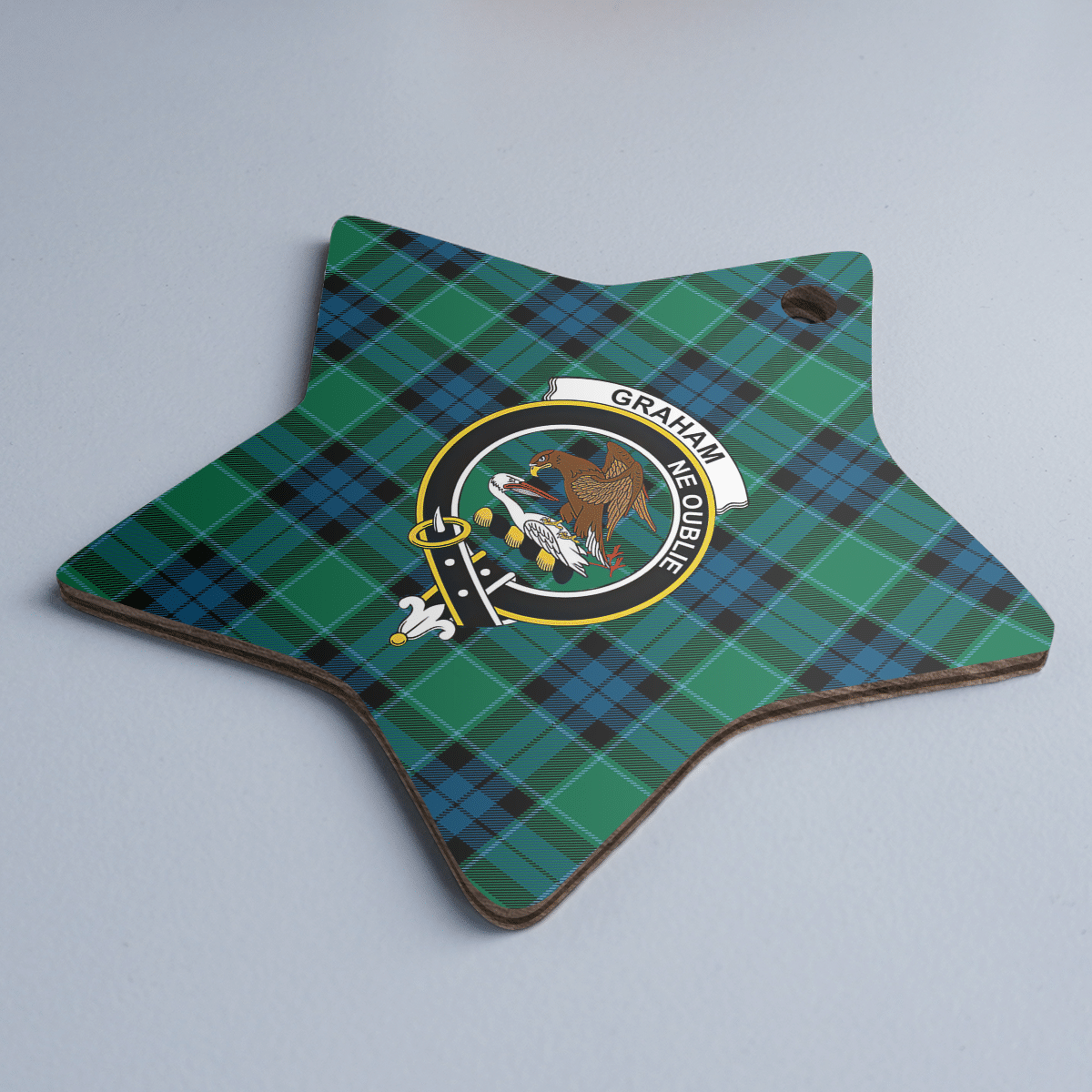 Clan Graham of Menteith Ancient Tartan Crest Star Ceramic Ornament VF30 Graham of Menteith Ancient Tartan Tartan Christmas   