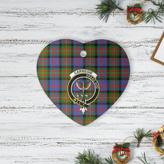 Clan Carnegie Ancient Tartan Crest Heart Ceramic Ornament ZO49 Carnegie Ancient Tartan Tartan Christmas   