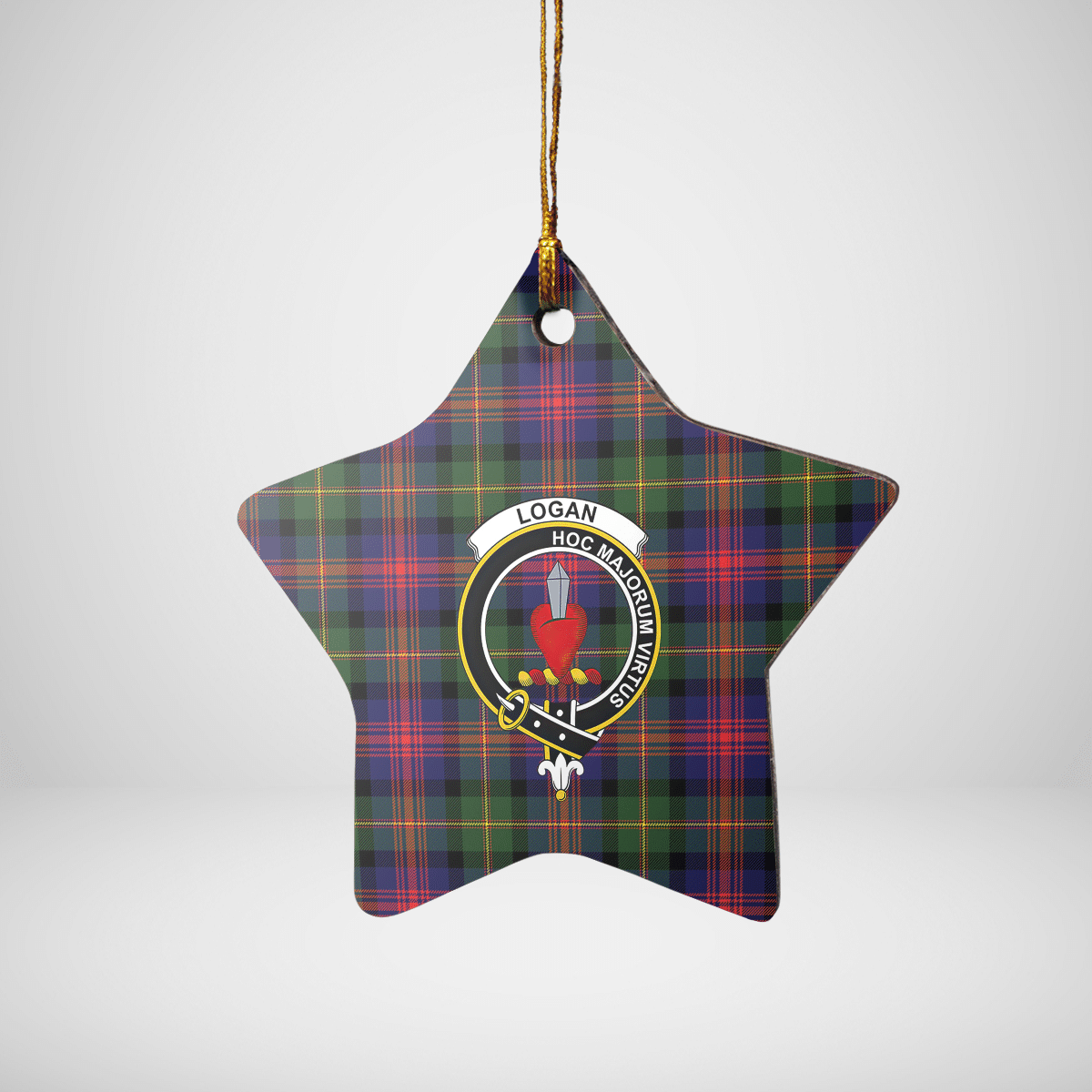 Clan Logan Modern Tartan Crest Star Ceramic Ornament QO78 Logan Modern Tartan Tartan Christmas   