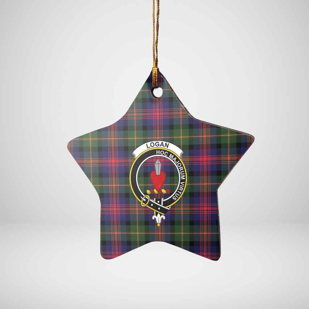 Clan Logan Modern Tartan Crest Star Ceramic Ornament QO78 Logan Modern Tartan Tartan Christmas   