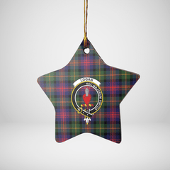 Clan Logan Modern Tartan Crest Star Ceramic Ornament QO78 Logan Modern Tartan Tartan Christmas   