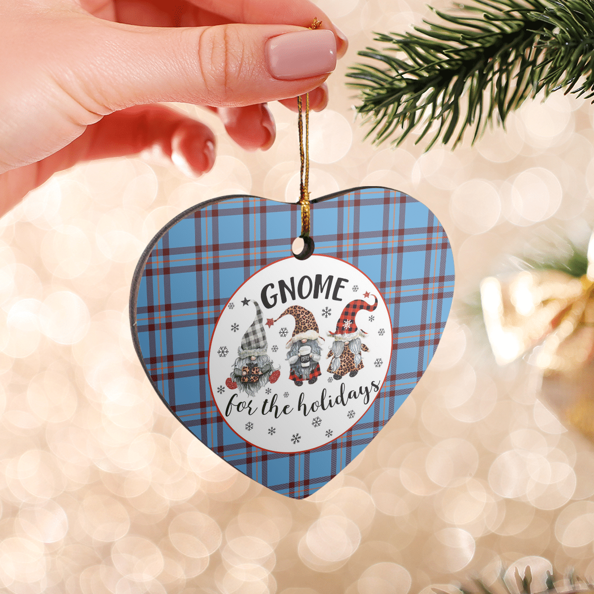 Clan Elliot Ancient Tartan Tartan Crest Gnome Heart Ceramic Ornament FK19 Elliot Ancient Tartan Tartan Christmas   