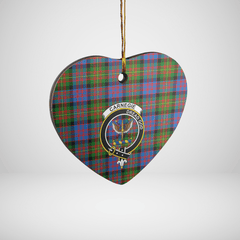 Clan Carnegie Ancient Tartan Crest Heart Ceramic Ornament ZO49 Carnegie Ancient Tartan Tartan Christmas   