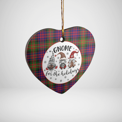 Clan Carnegie Modern Tartan Tartan Crest Gnome Heart Ceramic Ornament PR63