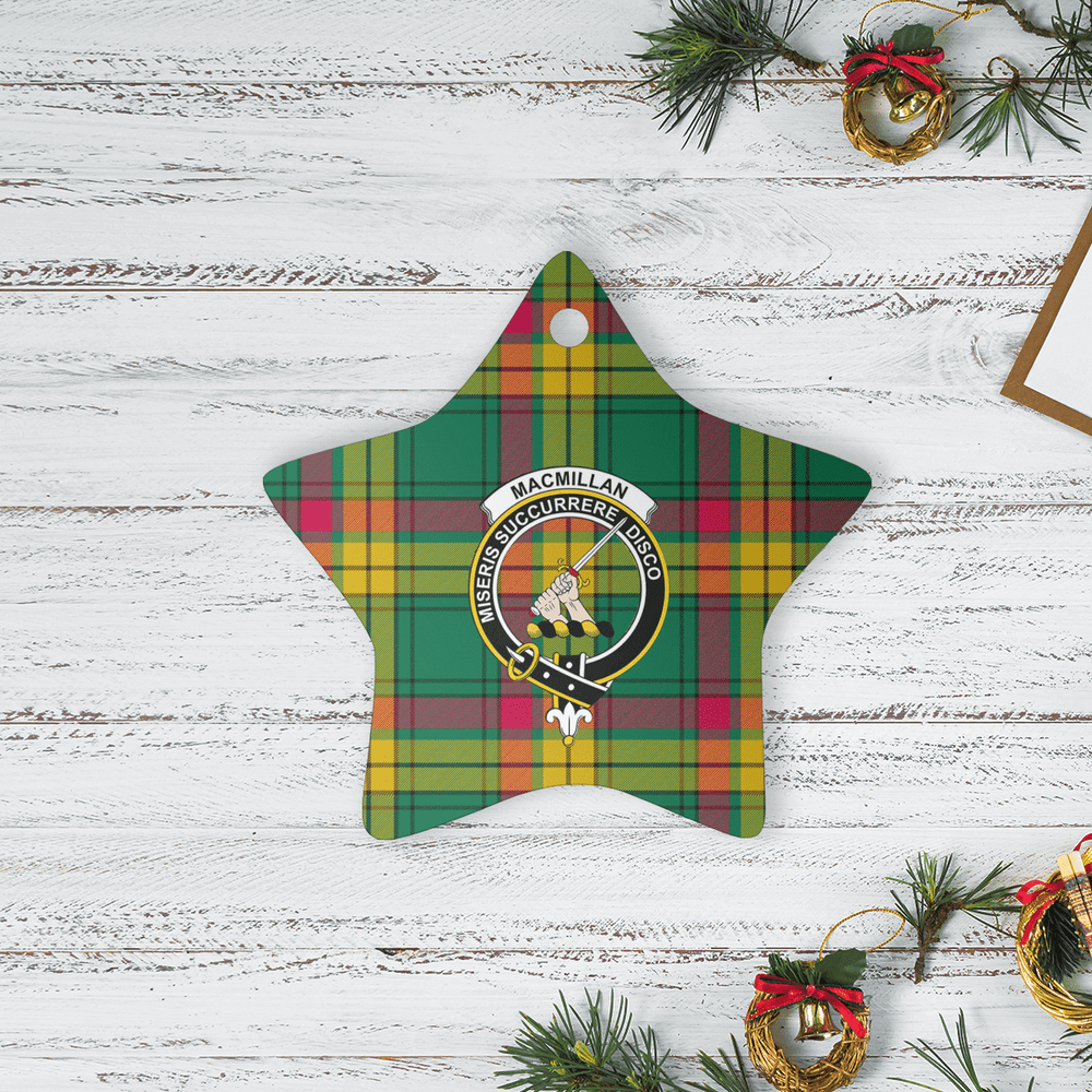 Clan MacMillan Old Ancient Tartan Crest Star Ceramic Ornament KO90 MacMillan Old Ancient Tartan Tartan Christmas   