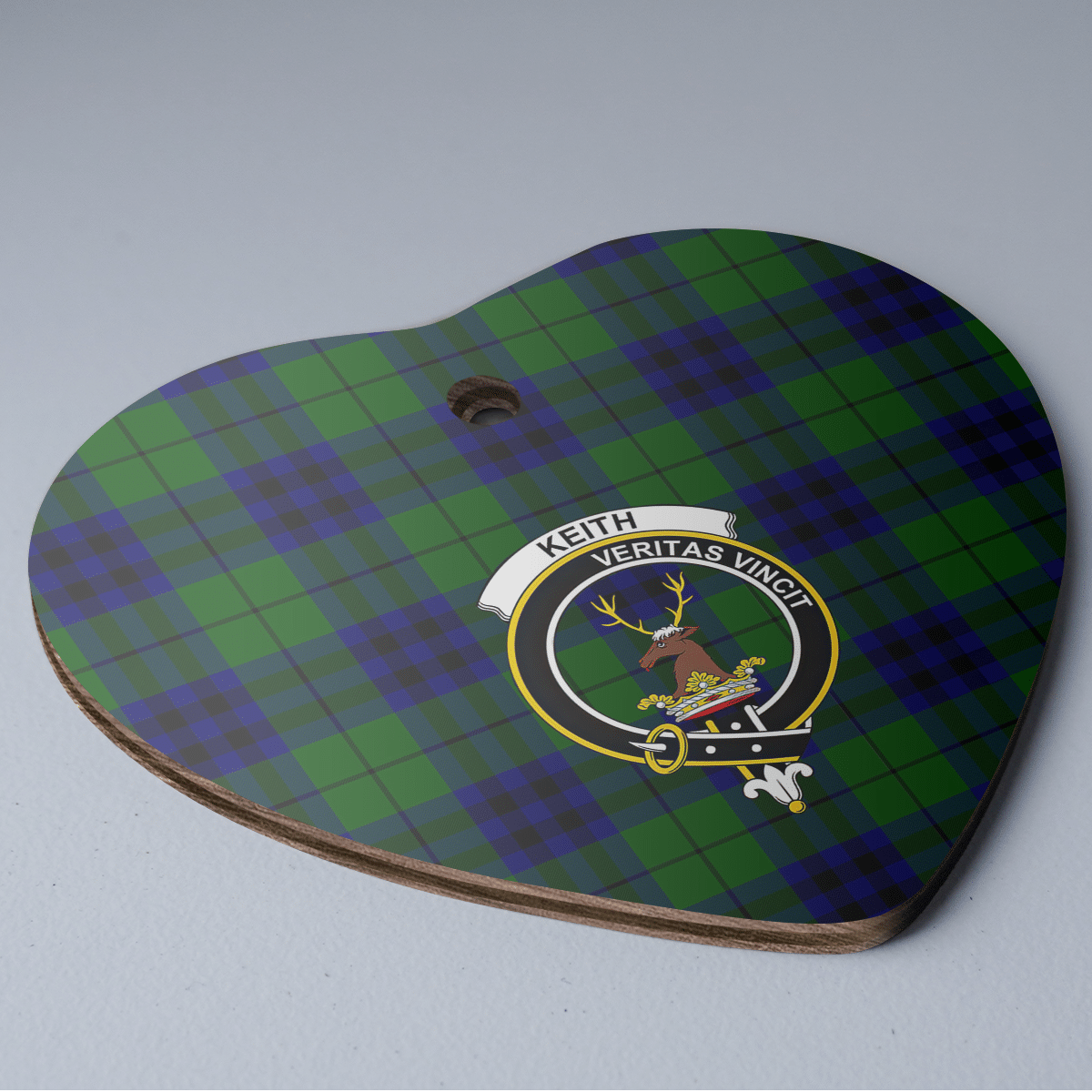 Clan Keith Modern Tartan Crest Heart Ceramic Ornament QO47 Keith Modern Tartan Tartan Christmas   