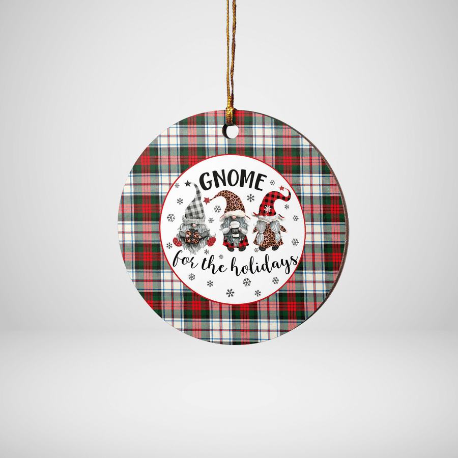Clan MacDuff Dress Modern Tartan Tartan Crest Gnome Round Ceramic Ornament HN89 MacDuff Dress Modern Tartan Tartan Christmas   