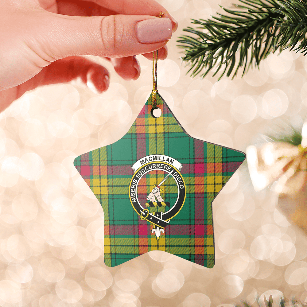 Clan MacMillan Old Ancient Tartan Crest Star Ceramic Ornament KO90 MacMillan Old Ancient Tartan Tartan Christmas   