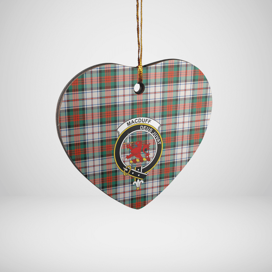 Clan MacDuff Dress Ancient Tartan Crest Heart Ceramic Ornament LL60 MacDuff Dress Ancient Tartan Tartan Christmas   