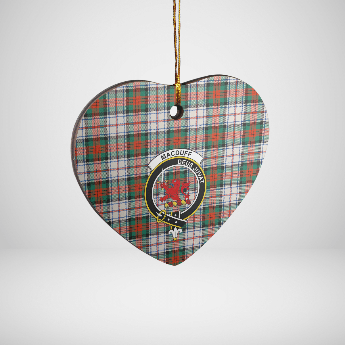 Clan MacDuff Dress Ancient Tartan Crest Heart Ceramic Ornament LL60 MacDuff Dress Ancient Tartan Tartan Christmas   