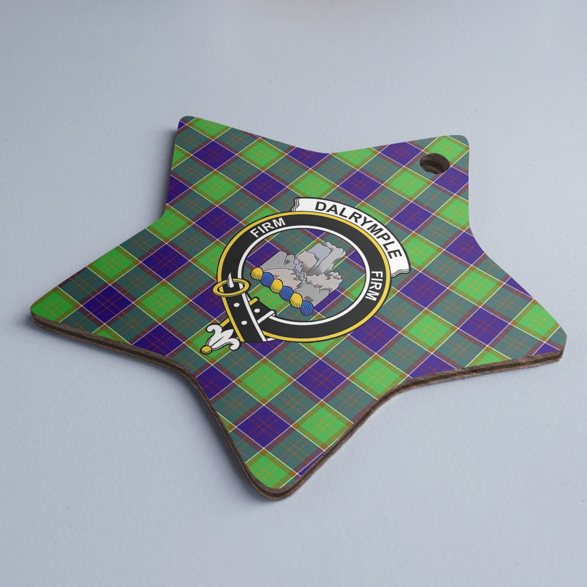 Clan Dalrymple Tartan Crest Star Ceramic Ornament AX21 Dalrymple Tartan Tartan Christmas   