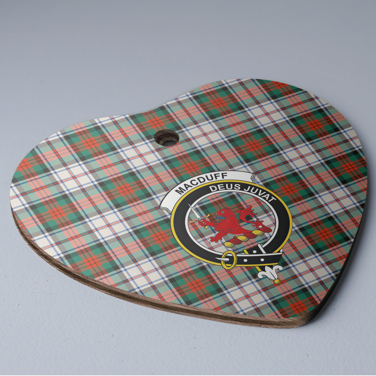 Clan MacDuff Dress Ancient Tartan Crest Heart Ceramic Ornament LL60 MacDuff Dress Ancient Tartan Tartan Christmas   