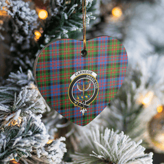 Clan Carnegie Ancient Tartan Crest Heart Ceramic Ornament ZO49 Carnegie Ancient Tartan Tartan Christmas   