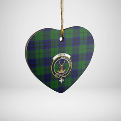 Clan Keith Modern Tartan Crest Heart Ceramic Ornament QO47 Keith Modern Tartan Tartan Christmas   