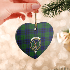 Clan Keith Modern Tartan Crest Heart Ceramic Ornament QO47 Keith Modern Tartan Tartan Christmas   