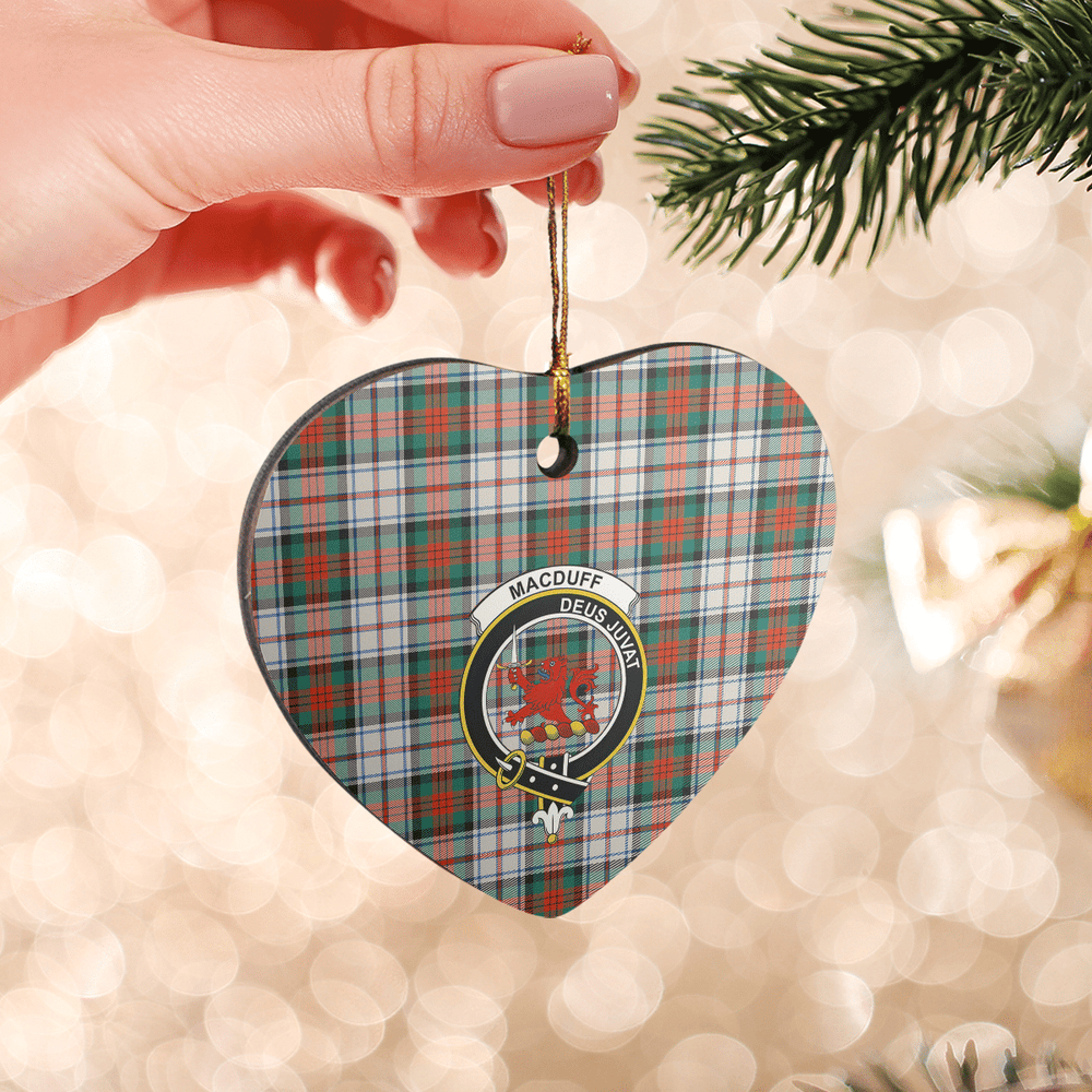 Clan MacDuff Dress Ancient Tartan Crest Heart Ceramic Ornament LL60 MacDuff Dress Ancient Tartan Tartan Christmas   