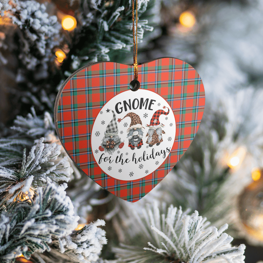 Clan Sinclair Ancient Tartan Tartan Crest Gnome Heart Ceramic Ornament AG43 Sinclair Ancient Tartan Tartan Christmas   