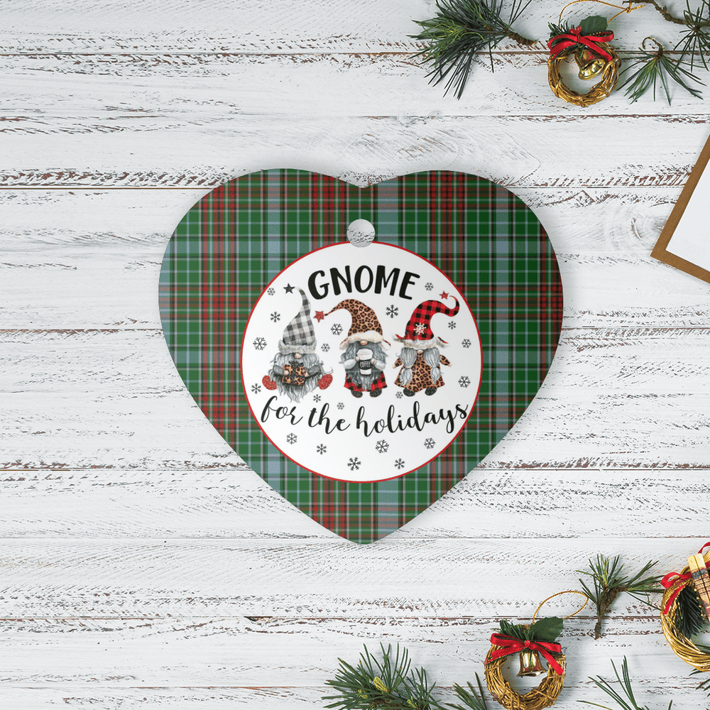 Clan Gayre Tartan Tartan Crest Gnome Heart Ceramic Ornament EB62 Gayre Tartan Tartan Christmas   