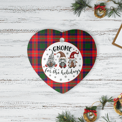 Clan Roxburgh District Tartan Tartan Crest Gnome Heart Ceramic Ornament OP77 Roxburgh District Tartan Tartan Christmas   