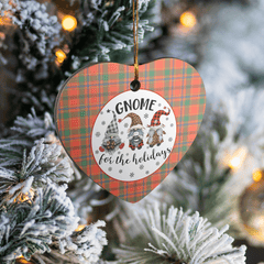 Clan Munro Ancient Tartan Tartan Crest Gnome Heart Ceramic Ornament ZY89 Munro Ancient Tartan Tartan Christmas   