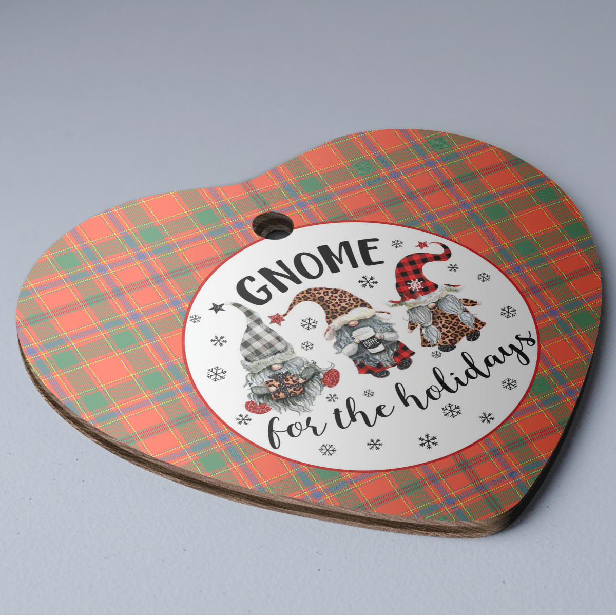 Clan Munro Ancient Tartan Tartan Crest Gnome Heart Ceramic Ornament ZY89 Munro Ancient Tartan Tartan Christmas   