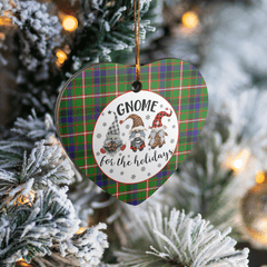 Clan Reid Green Tartan Tartan Crest Gnome Heart Ceramic Ornament DI90 Reid Green Tartan Tartan Christmas   
