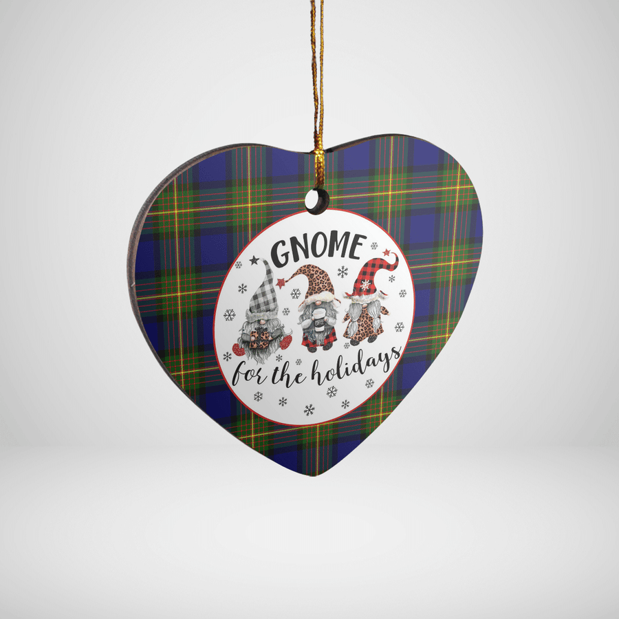Clan Muir Tartan Tartan Crest Gnome Heart Ceramic Ornament MW33 Muir Tartan Tartan Christmas   