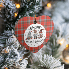 Clan Robertson Weathered Tartan Tartan Crest Gnome Heart Ceramic Ornament CN30 Robertson Weathered Tartan Tartan Christmas   