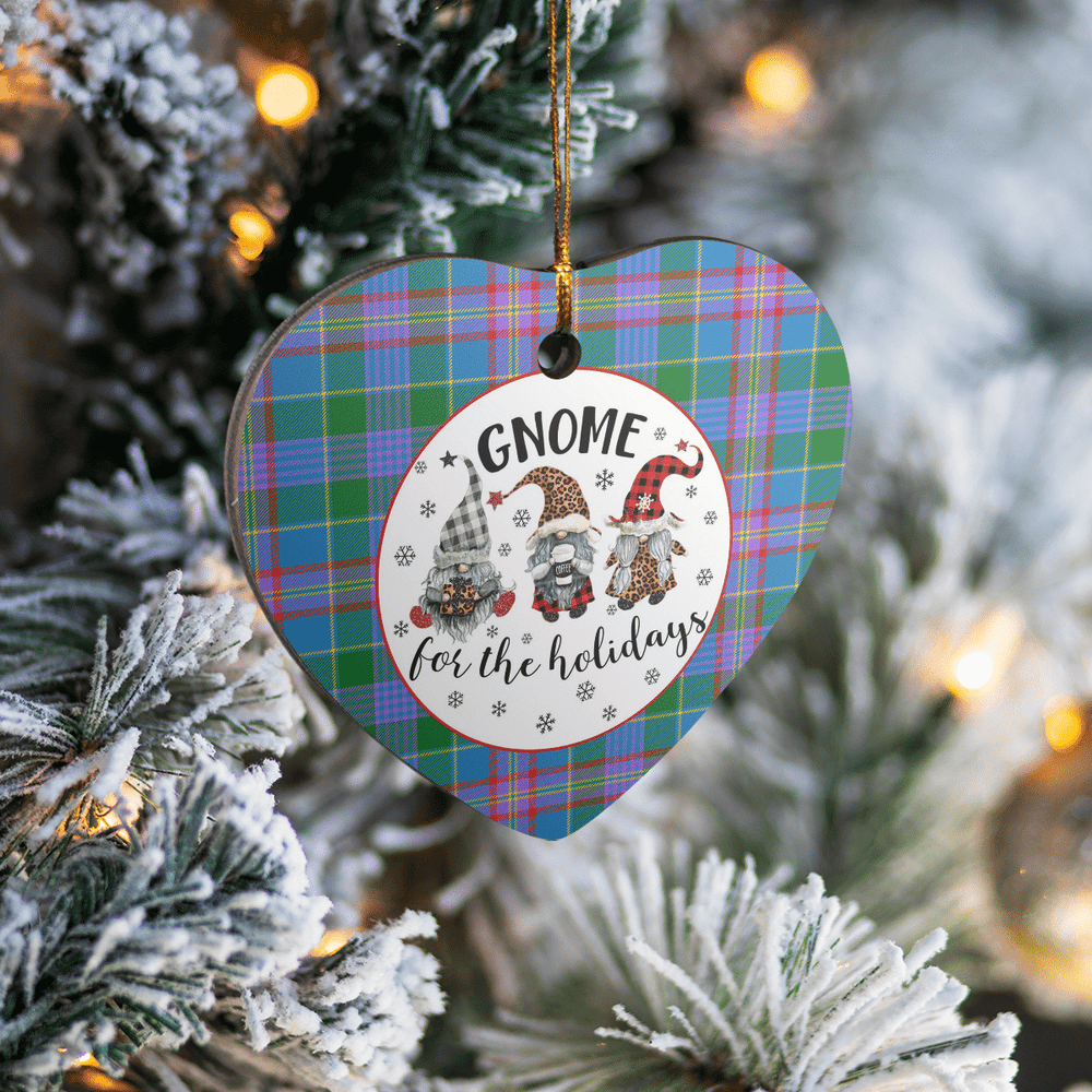 Clan Ralston Tartan Tartan Crest Gnome Heart Ceramic Ornament RE54 Ralston Tartan Tartan Christmas   