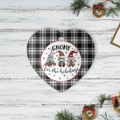 Clan Menzies Black & White Modern Tartan Tartan Crest Gnome Heart Ceramic Ornament KB19 Menzies Black & White Modern Tartan Tartan Christmas   