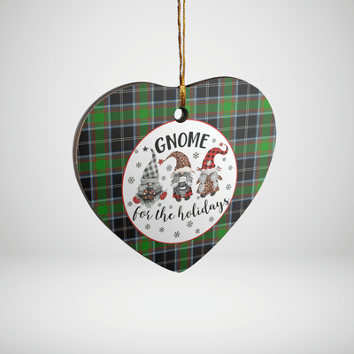 Clan Webster Tartan Tartan Crest Gnome Heart Ceramic Ornament