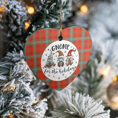 Clan Morrison Red Ancient Tartan Tartan Crest Gnome Heart Ceramic Ornament NX26 Morrison Red Ancient Tartan Tartan Christmas   