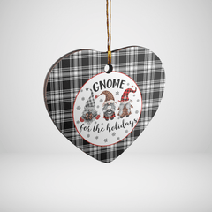 Clan Menzies Black & White Modern Tartan Tartan Crest Gnome Heart Ceramic Ornament KB19 Menzies Black & White Modern Tartan Tartan Christmas   