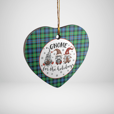 Clan Murray of Atholl Ancient Tartan Tartan Crest Gnome Heart Ceramic Ornament